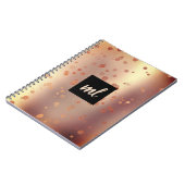 Stilvolle, moderne Kupfer-Rose-Golddots Notizblock (Linke Seite)