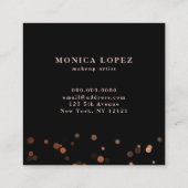 Stilvolle, moderne Kupfer-Rose Golddots Quadratische Visitenkarte (Rückseite)