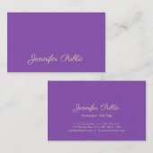 Stilvolle moderne, Lila Handschrift Visitenkarte (Vorne/Hinten)