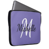 Stilvolle moderne Lila Monogrammbezeichnung + Init Laptopschutzhülle (Vorne Rechts)