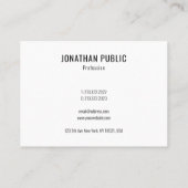 Stilvolle moderne Minimalistische Schablone Visitenkarte (Rückseite)