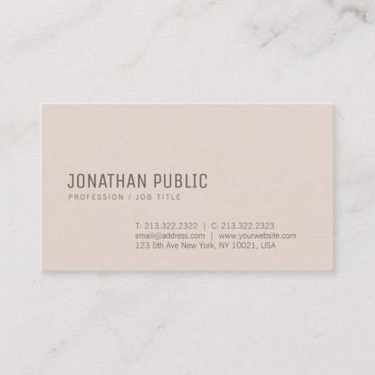 Stilvolle moderne Minimalistische Vorlage Elegante Visitenkarte (Vorderseite)