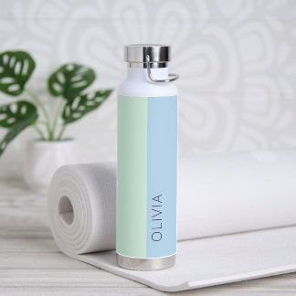 Stilvolle, moderne Mint Green Blue Pastel Minimali Trinkflasche