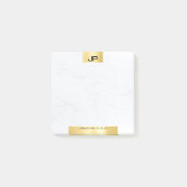 Stilvolle, moderne Monogram Gold Marble Initials Post-it Klebezettel (Vorderseite)