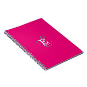 Stilvolle moderne Monogram Typografie Hot Pink Notizblock (Rechte Seite)