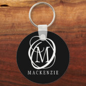 Stilvolle, moderne Monogramm-Bezeichnung Schlüsselanhänger (Vorderseite)