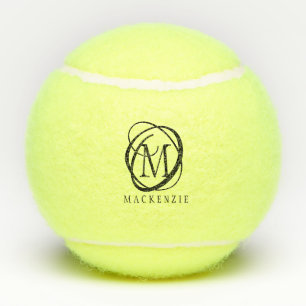 Stilvolle, moderne Monogramm-Bezeichnung Tennisbälle