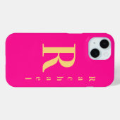 Stilvolle, moderne Monogramm Name Hot Pink Case-Mate iPhone Hülle (Rückseite (Horizontal))