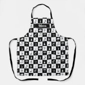 Stilvolle moderne Musiknote und Instrumente Schürze (Vorderseite)