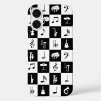 Stilvolle moderne Musiknoten und Instrumente