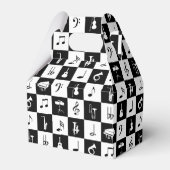 Stilvolle moderne Musiknoten und Instrumente Geschenkschachtel (Vorderseite)