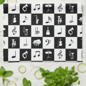 Stilvolle moderne Musiknoten und Instrumente Handtuch (Gefaltet)