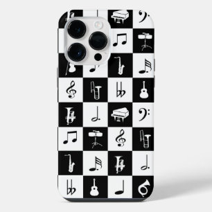 Stilvolle moderne Musiknoten und Instrumente iPhone 14 Pro Max Hülle