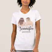 stilvolle moderne Personalisierte Hochzeit T-Shirt (Vorderseite)