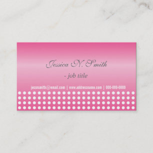 Stilvolle, moderne Pink-Polka-Punkte Visitenkarte