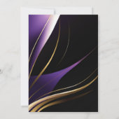 Stilvolle moderne Purpur und Gold Abstract Calla L Einladung (Rückseite)