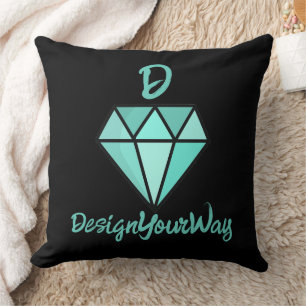 stilvolle moderne Retro-Diamant-Schwarztopografie Kissen