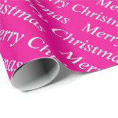 stilvolle, moderne, rosa Farbe fröhliche Weihnacht Geschenkpapier (Rolleneckpunkt)
