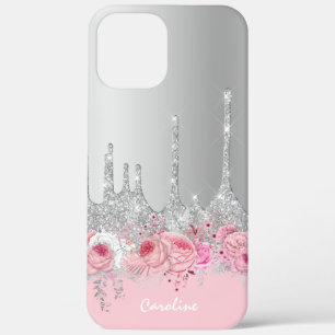 Stilvolle, moderne, rosa Glitzer-Tropfen Case-Mate iPhone Hülle