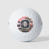 Stilvolle, moderne Rosa & Grüne Camouflage, person Golfball (Vorderseite)