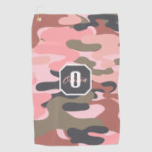 Stilvolle, moderne Rosa & Grüne Camouflage, person Golfhandtuch (Vorderseite)