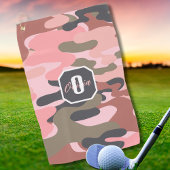 Stilvolle, moderne Rosa & Grüne Camouflage, person Golfhandtuch