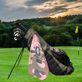 Stilvolle, moderne Rosa & Grüne Camouflage, person Golfhandtuch