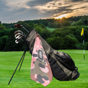 Stilvolle, moderne Rosa & Grüne Camouflage, person Golfhandtuch