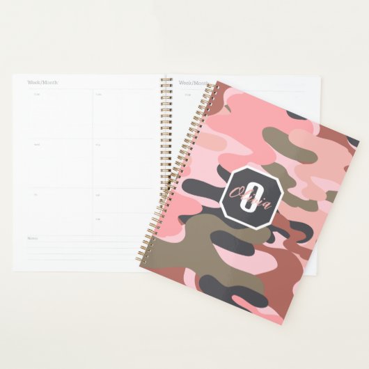 Stilvolle moderne, rosa grüne Camouflage, Personal Planer (Anzeige)
