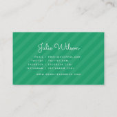 Stilvolle moderne, rosa und grüne Streifen Social  Visitenkarte (Rückseite)