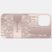 Stilvolle moderne Rose Gold Glitzer Tropfen Case-Mate iPhone Hülle (Rückseite / Rechts)