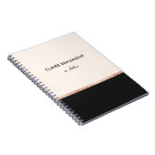 Stilvolle moderne Rose Gold Sequin Black Notizblock (Rechte Seite)
