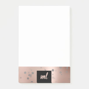 Stilvolle, moderne Rose Gold silber Konfetti Punkt Post-it Klebezettel