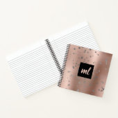 Stilvolle moderne Rose Gold silber Konfetti Punkte Notizblock (Innenseite)