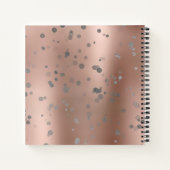 Stilvolle moderne Rose Gold silber Konfetti Punkte Notizblock (Rückseite)