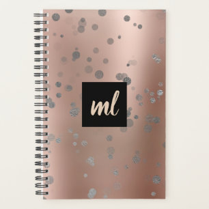 Stilvolle moderne Rose Gold silber Konfetti Punkte Planer