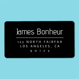 Stilvolle moderne Rücksendeadresse Schwarz & Weiß Adressaufkleber