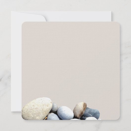 Stilvolle moderne Rustikale Kies Natur Hochzeit Save The Date (Rückseite)