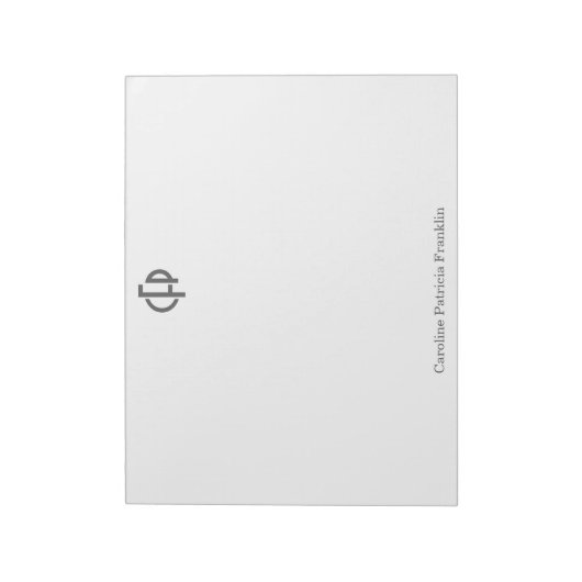 Stilvolle, moderne Schwarz Geometrische Monogramm- Notizblock (Rotiert)