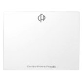 Stilvolle, moderne Schwarz Geometrische Monogramm- Notizblock (Vorderseite)