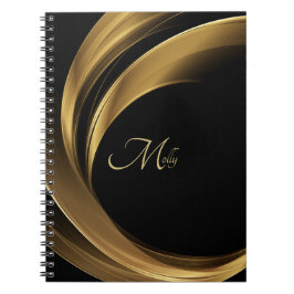 Stilvolle moderne schwarze und goldene Monogramm-S Notizblock