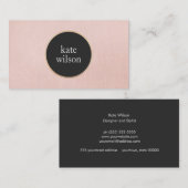 Stilvolle moderne schwarze Zirkel Rosa Linse Look Visitenkarte (Vorne/Hinten)