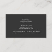 Stilvolle moderne schwarze Zirkel Rosa Linse Look Visitenkarte (Rückseite)