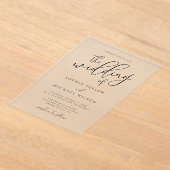 Stilvolle, moderne Script Black and White Wedding Acryleinladungen (Ablage )