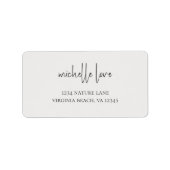 Stilvolle moderne Script-Rücksendeadresse Adressaufkleber (Vorne)