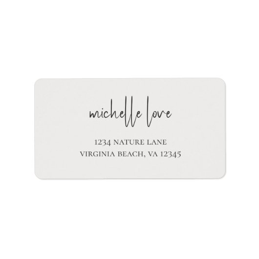 Stilvolle moderne Script-Rücksendeadresse Adressaufkleber (Vorne)