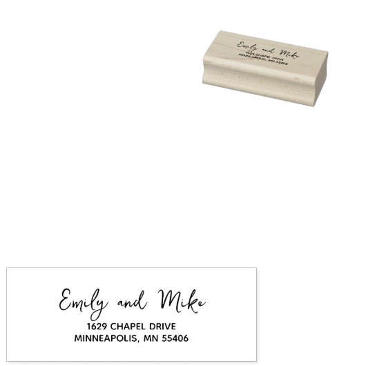 Stilvolle moderne Script-Rücksendeadresse Wood Gummistempel (Stempel)