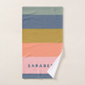 Stilvolle moderne Streifen Hübsche Erdtöne nach Ma Badhandtuch Set (Handtuch)