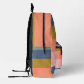 Stilvolle moderne Streifen Hübsche Erdtöne nach Ma Bedruckter Rucksack (Links)