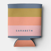 Stilvolle moderne Streifen Hübsche Erdtöne nach Ma Dosenkühler (Vorderseite)